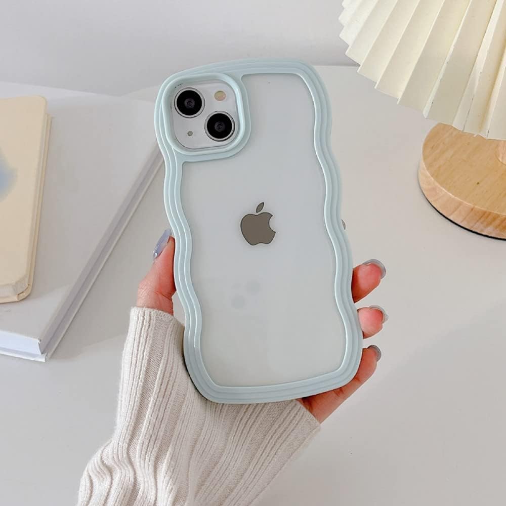 3D Curly Wave TPU Transparent Colorful Frame Bumper Case